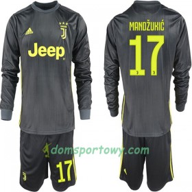 Koszulka Juventus Mario Mandzukic 17 Dziecięcy Wyjazdowe Koszulki Piłkarskie 2018-2019 Długi Rękaw